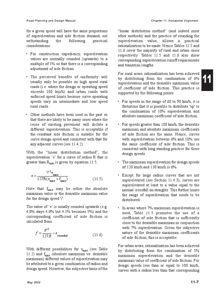 Road Planning and Design Manual Chapter 11: Horizontal Alignment | PDF ...