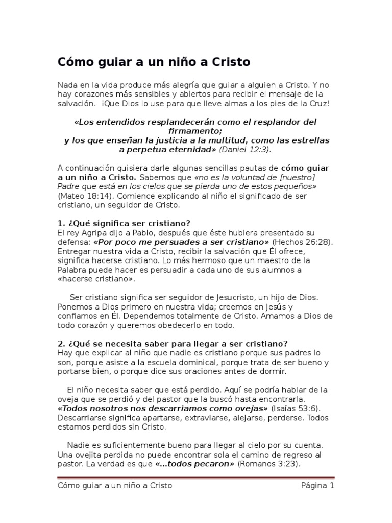 Cómo Guiar A Un Niño A Cristo | PDF | Cristo (título) | Salvación
