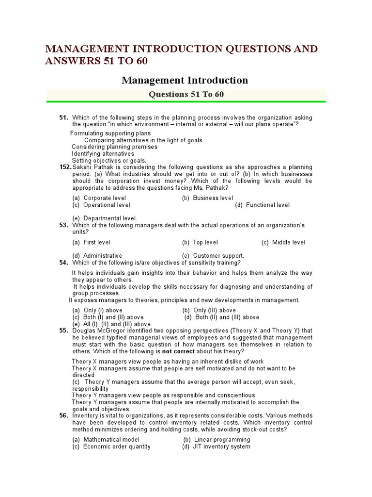 Management MCQ Leadership Leadership & Mentoring