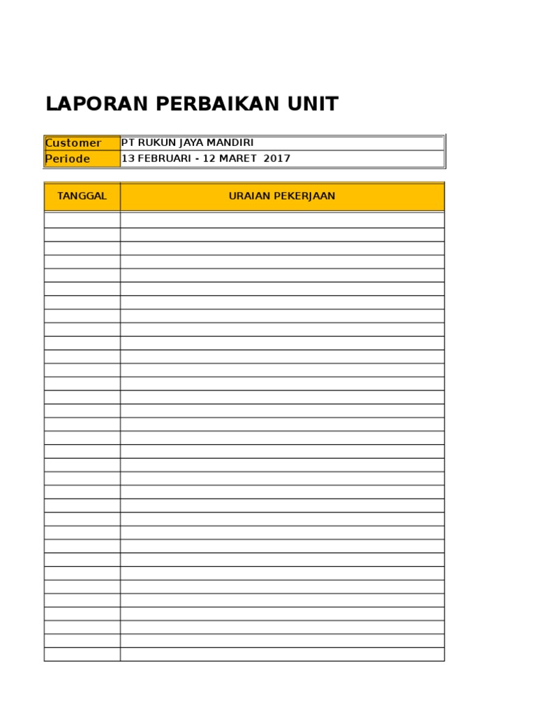 Laporan Perbaikan Unit | PDF
