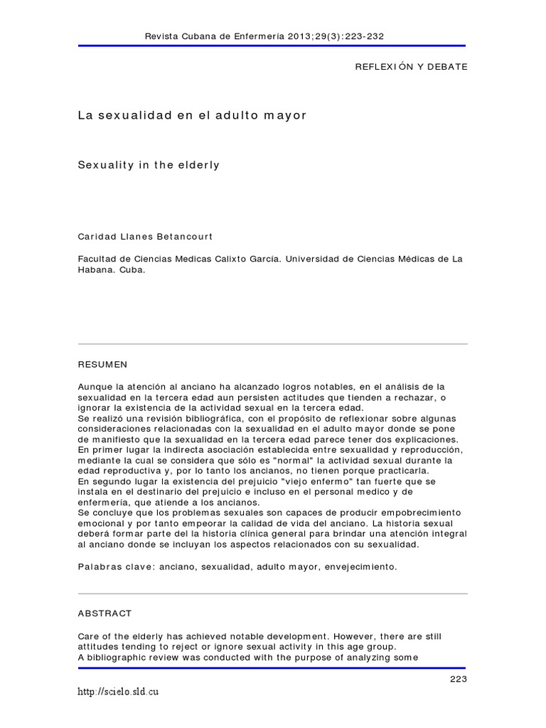 La Sexualidad en El Adulto Mayor | PDF | Vejez | Vagina