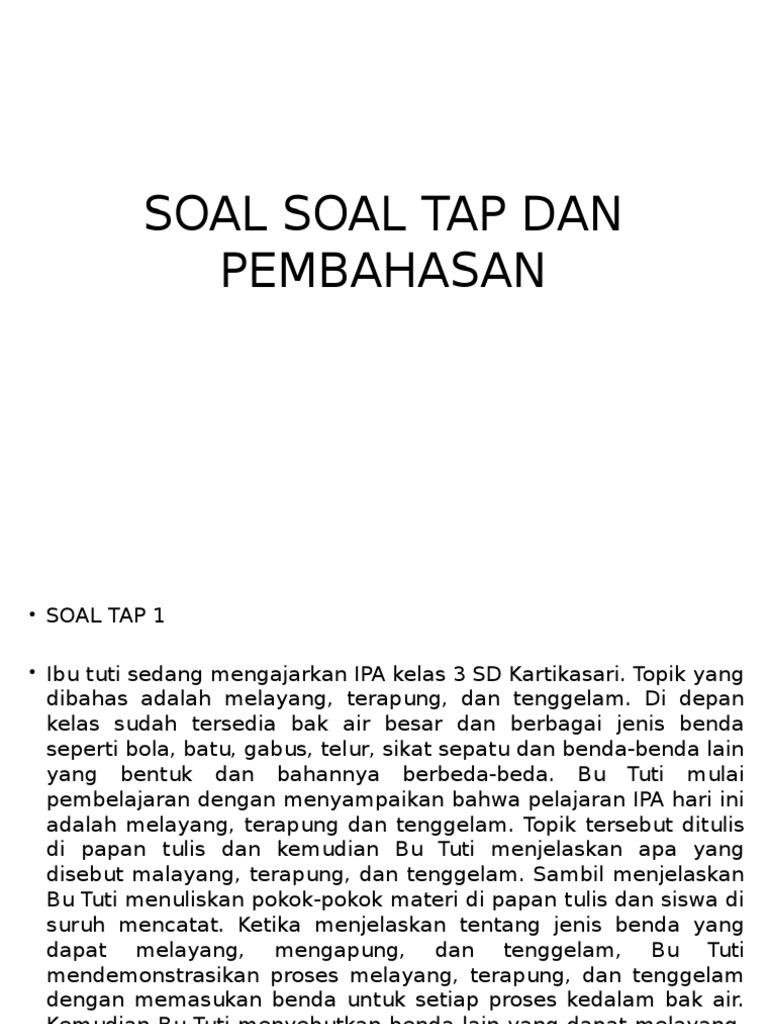 Soal Soal Tap Dan Pembahasan