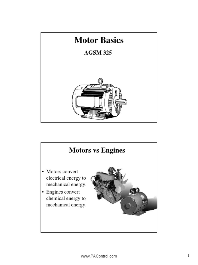 Tutorial Motor Basics Lecture Pdf Pdf Electric Motor Engines