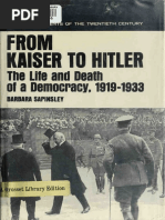 From Kaiser to Hitler; The Life and Death of a Democracy, 1919-1933