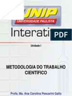 Metodologia Do Trabalho Científico - Unidade I - Slides