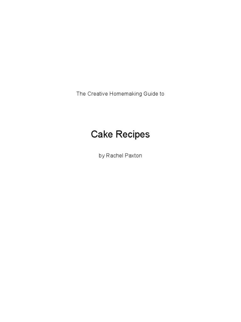 Cakes PDF | PDF | Cooking, Food & Wine | Home & Garden