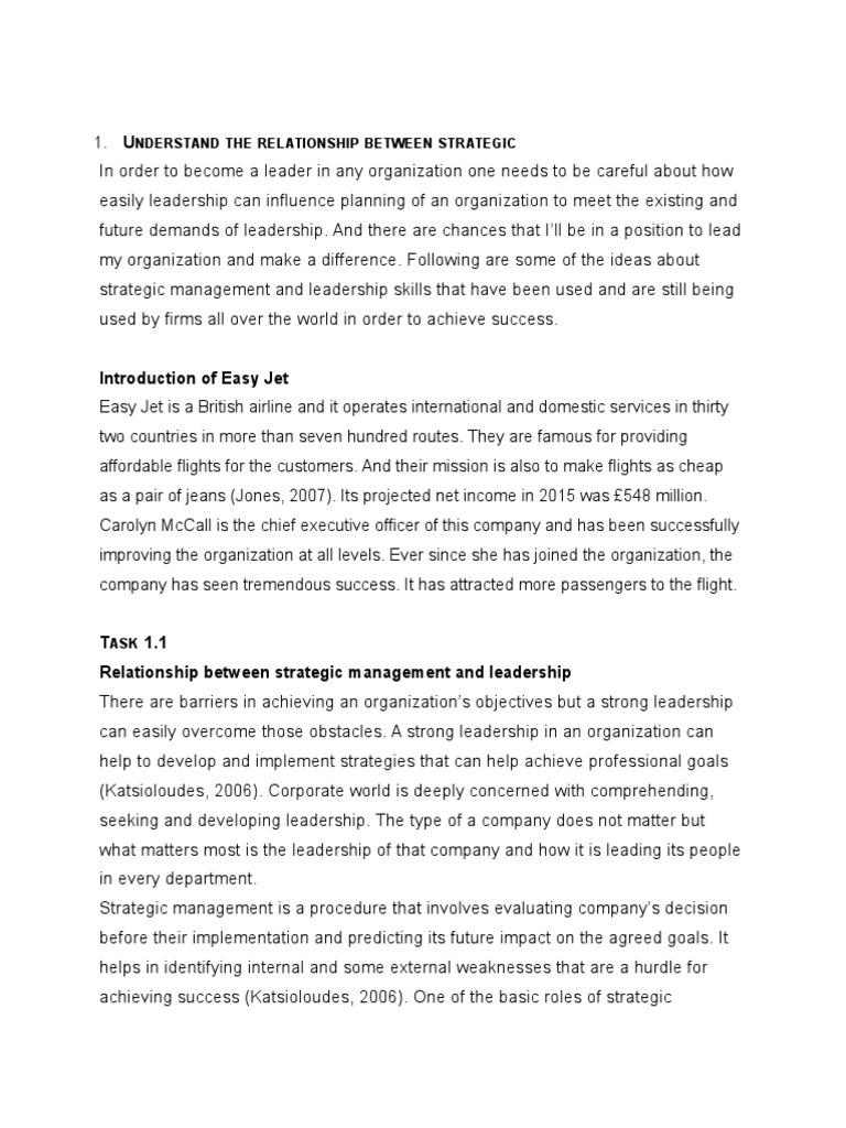 Strategic Management and Leadership Skills | PDF | Leadership ...