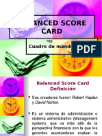 Balanced Score Card: Cuadro de Mando Integral