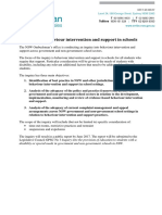 NSW Ombudsman Behaviour Management in Schools Inquiry Summary