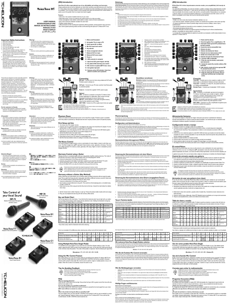 VoiceTone H1 Manual v1 | PDF
