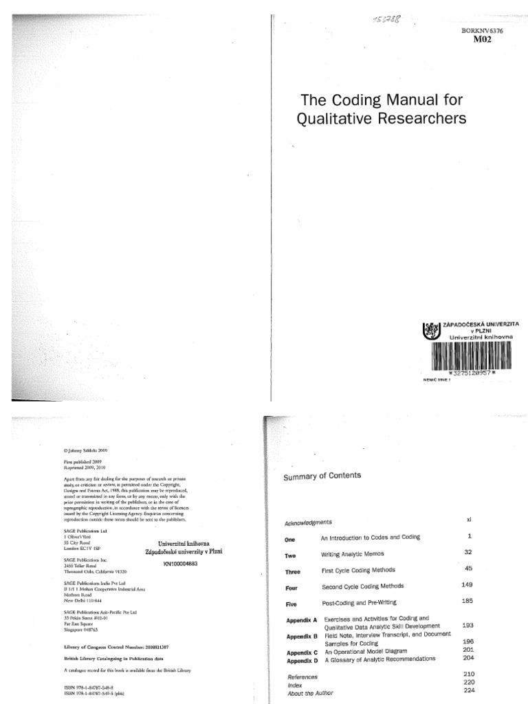 Saldana 2009 the Coding Manual for Qualitative Researchers