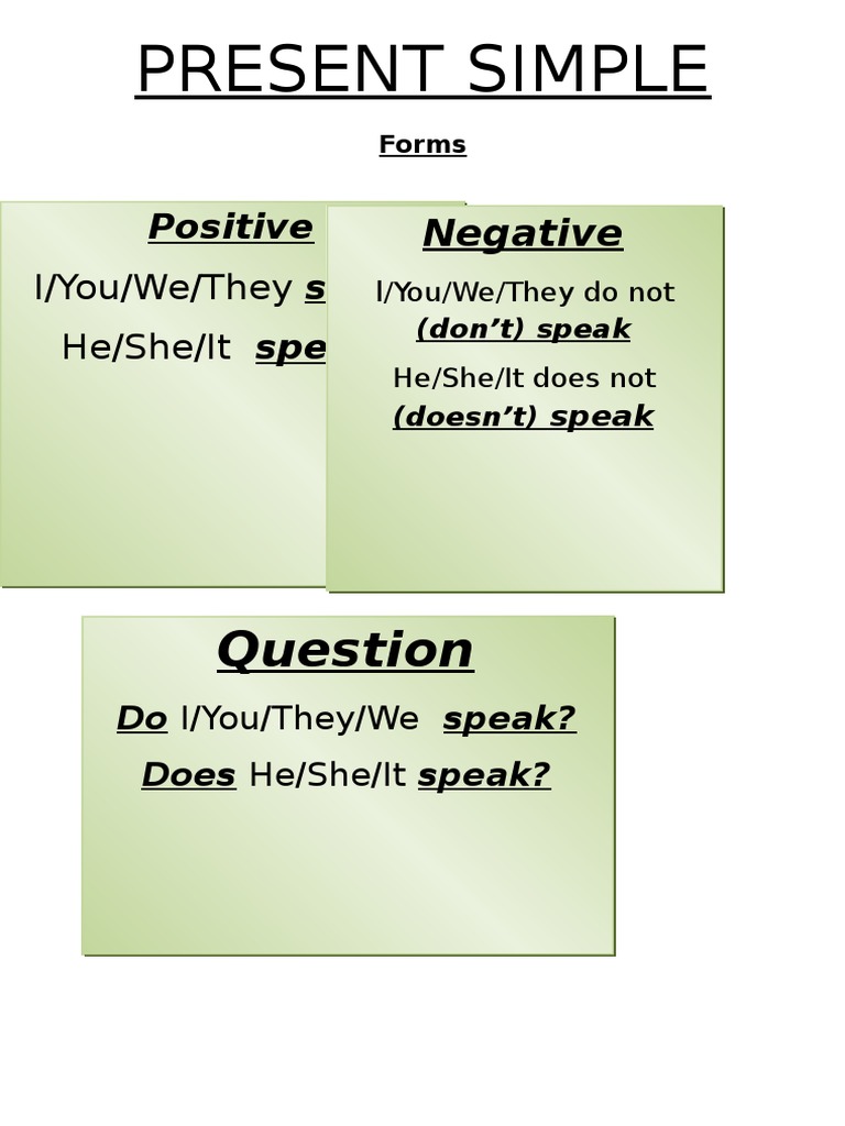 Present Simple Verb Forms Guide | PDF