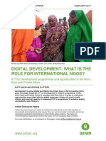 Development Is Going Digital: What Is The Role of INGOs? ICT For Development Programmes in The Horn, East and Central Africa