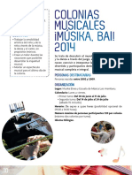 Colonias Musicales ¡Músika, Bai! 2014: Valores