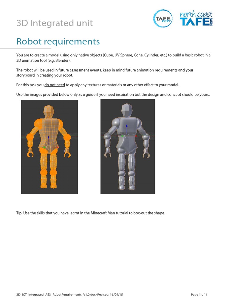 3D Robot Model Creation Guide | PDF | Computers