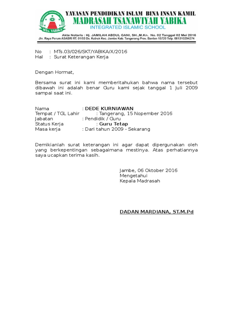 Suratketerangankerjaanesdoc