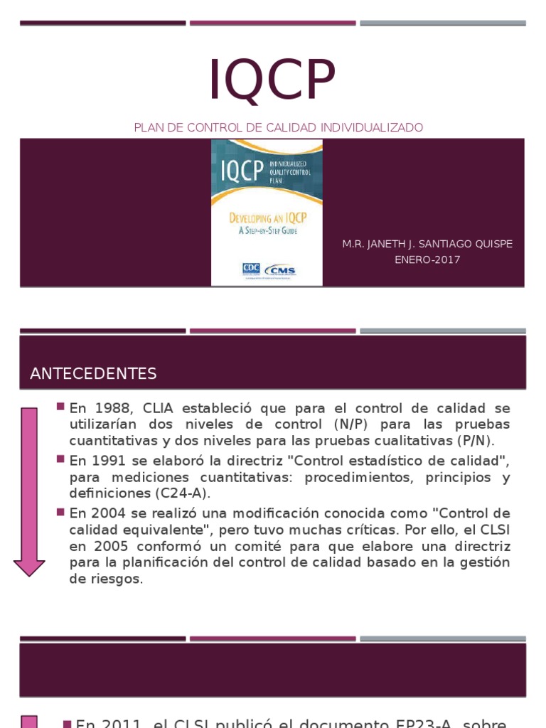 IQCP | PDF | Calibración | Calidad (comercial)