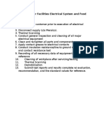 Scope of Work for Facilities Electrical and Food Processing Plant Maintenance