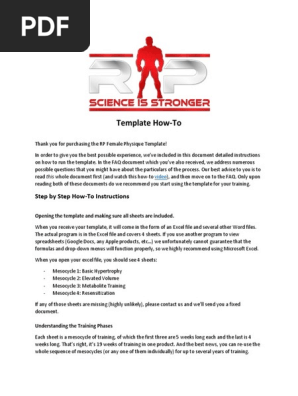 Physique Training Template How To RP