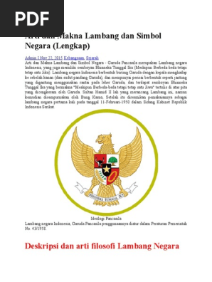 Arti Dan Makna Lambang Dan Simbol Negara Docx