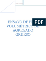 Ensayo de Peso Volumétrico de Agregado Grueso