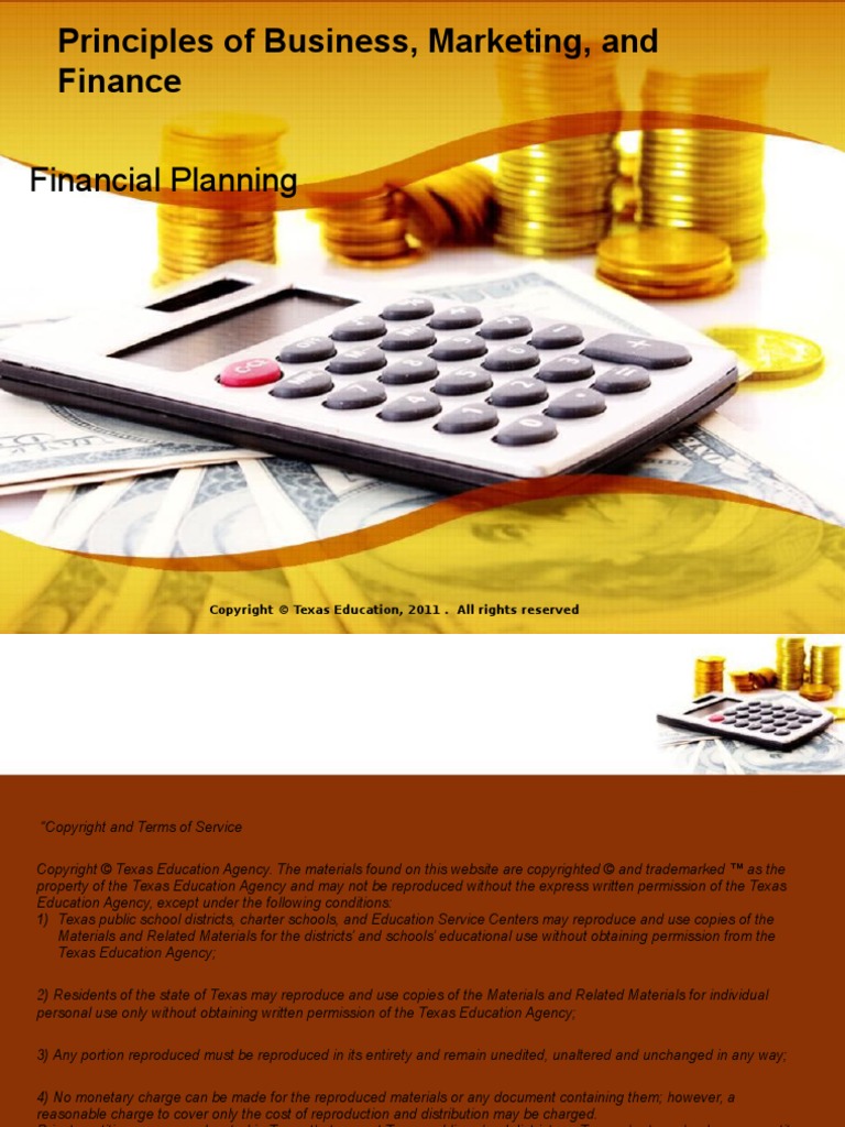 1.04 Financial Planning | PDF | Expense | Equity (Finance)