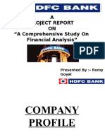 A Project Report ON "A Comprehensive Study On Financial Analysis"