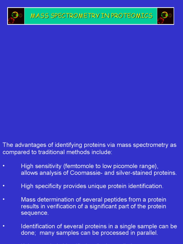 Mass Spectrometry in Proteomics | PDF | Mass Spectrometry ...