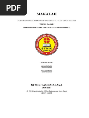 Tugas Makalah Fisika Dasar Dan Teknk Informatika