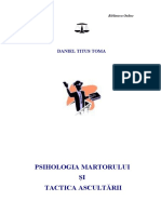 Daniel Titus Toma, Psihologia Martorului Si Tactica Ascultarii PDF
