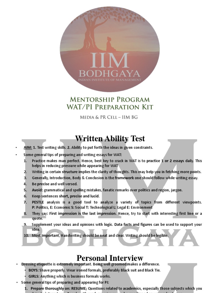 Image Result For How To Start Your Wat Pi Preparation Detailed Guide By Iim L