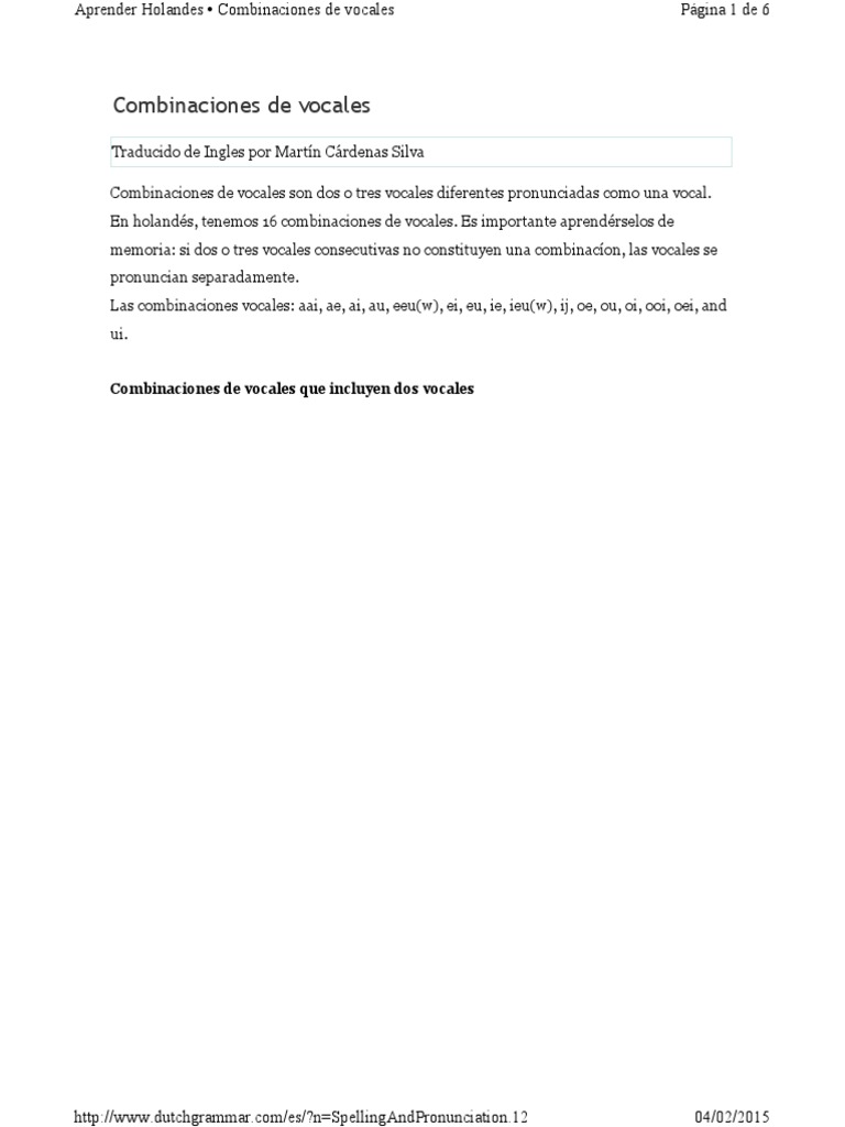 Combinaciones de Vocales | PDF | Voz humana | Semiótica