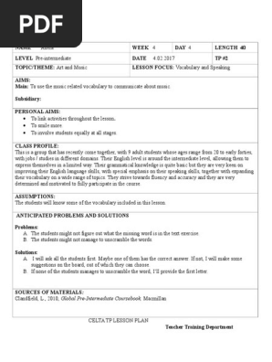 Lesson plan celta
