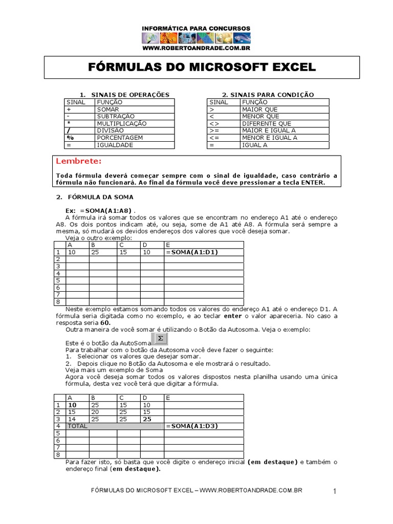 Fórmulas Essenciais do Excel PDF | PDF | Business