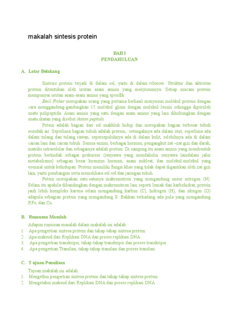 Proses Sintesis Protein dalam Sel | PDF | Sains & Matematika