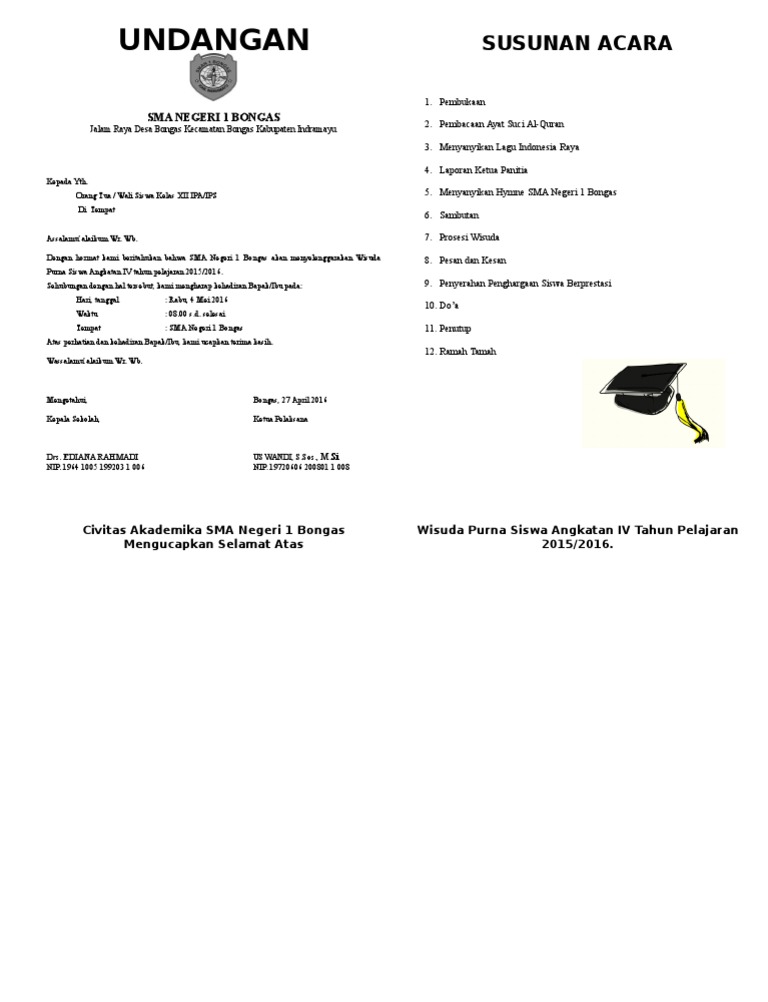 Surat Undangan Wisuda 1516