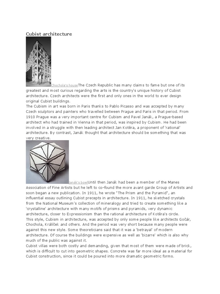 Czech Cubist Architecture Overview | PDF