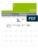 Digital Photography 1: Assignment Calendar