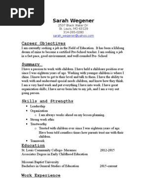work resume