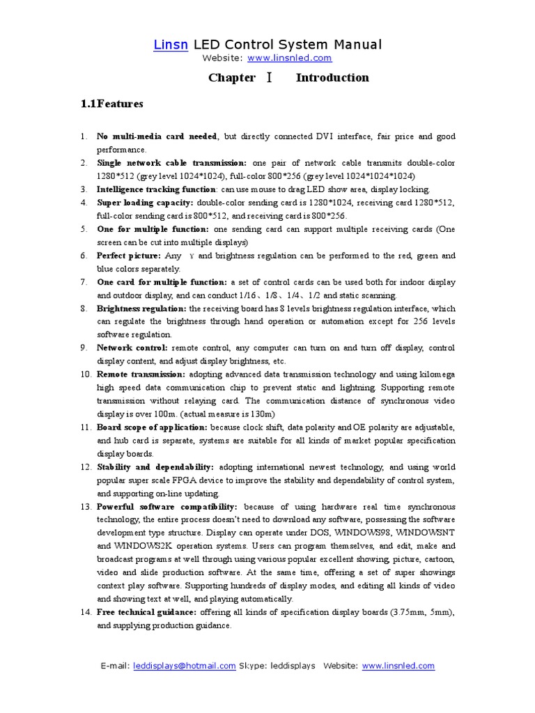 Linsn LED Control System Manual | PDF | Video | Computer Network