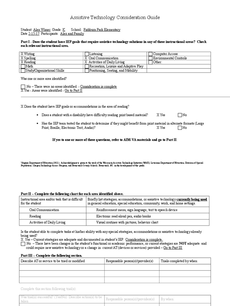Assistive Technology Guide for IEPs | PDF | Individualized Education ...