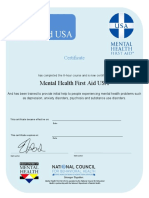 Adult Mhfa Participant Certificate Fogarty