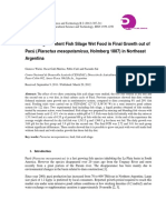 Use of High Content Fish Silage Wet Food in Final Growth Out of Pacú in Northeast Argentina