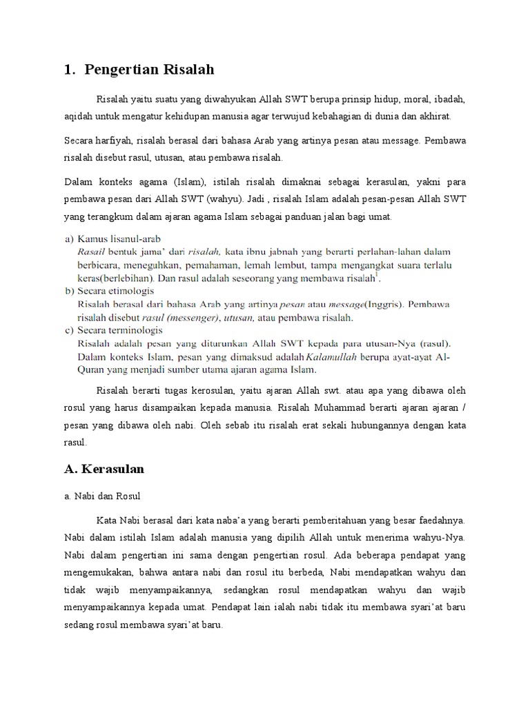 Makna Risalah dalam Islam | PDF | Ilmu Sosial | Agama & Spiritualitas