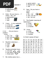 A. Choose The Right Answer !: Evaluation: Toys