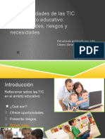 Las Necesidades de Las Tic en El Ambito Educativo