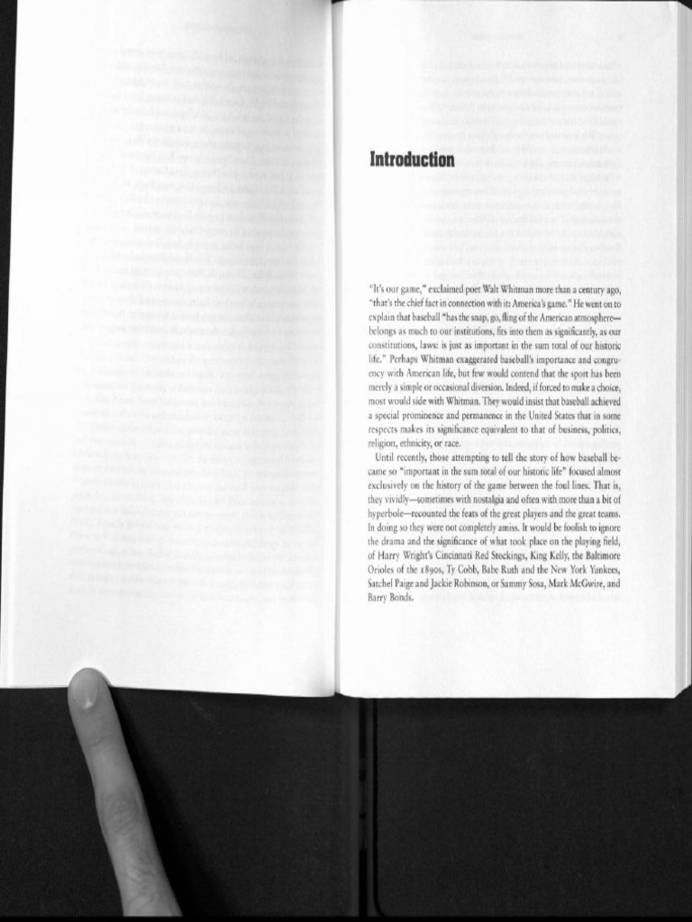 Baseball A History of America's Game IntroChapter Four PDF Major League Baseball Ball