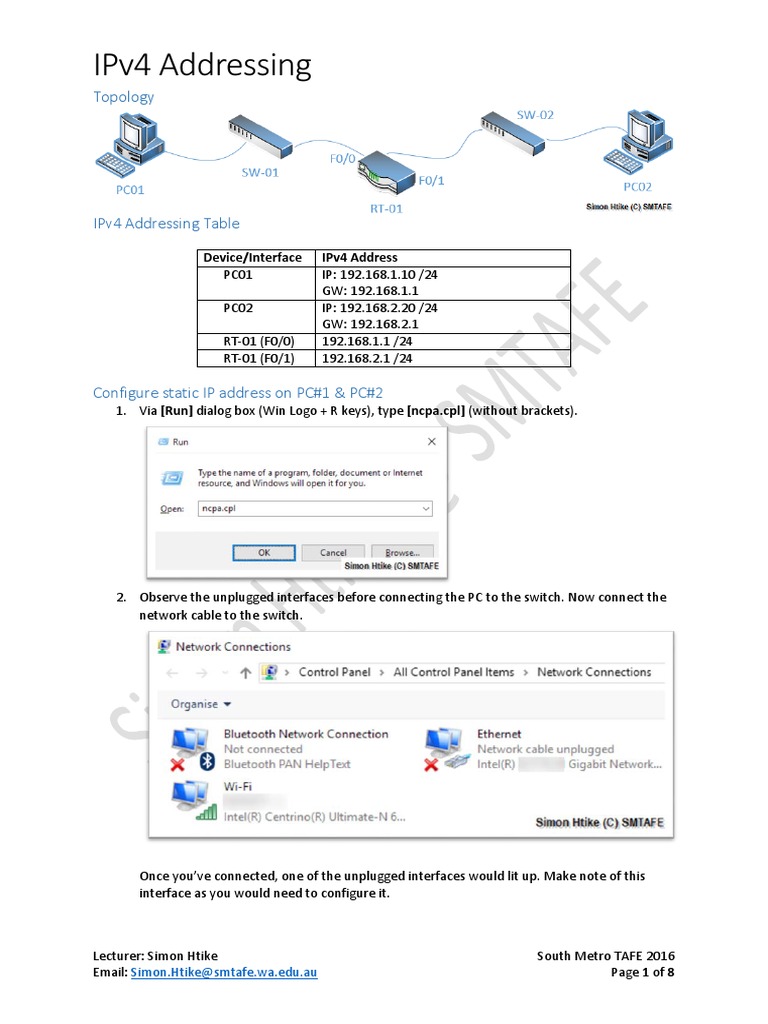 IPv4 Address Configuration Guide | PDF | I Pv6 | Ip Address