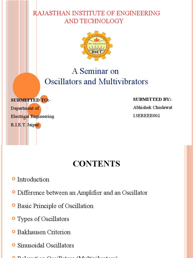 Oscillator and Multivibrators PDF