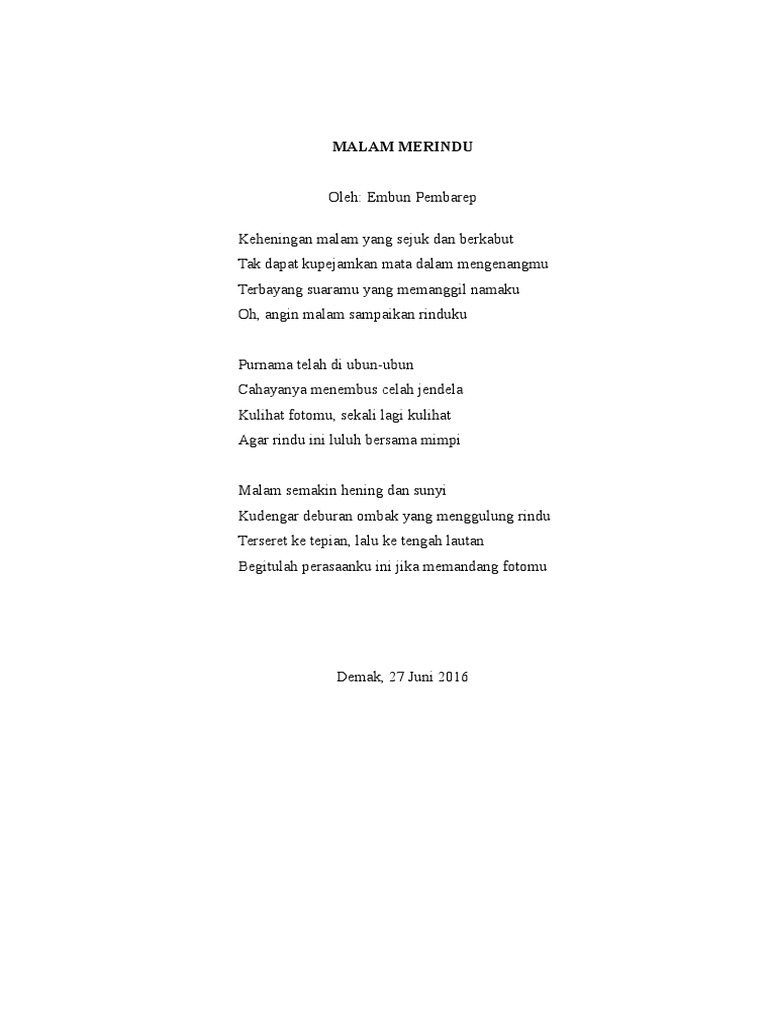 Puisi Rindu | PDF